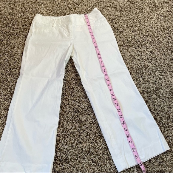 Express Design Studio White Cropped Pants Slacks Size 4 Straight Fit Business - Picture 11 of 13